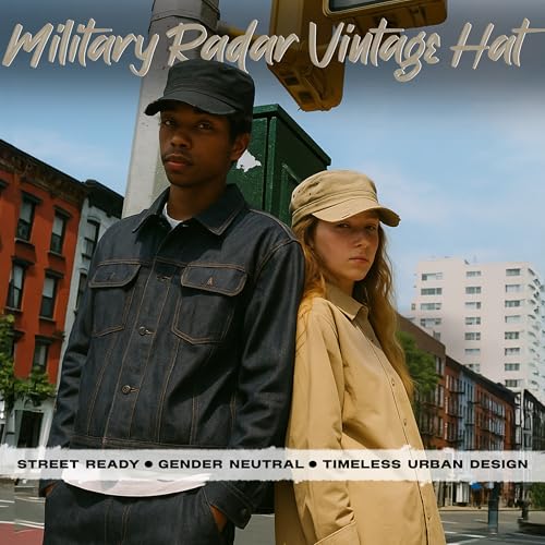 Funky Junque Newsboy Hat for Women - Distressed Cadet Cap, Army Military Style Vintage Baseball Hat - Image 5