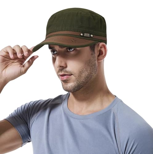 Initlove Military Hat Cadet Army Cap Flat Top Hats for Men Women - Image 3