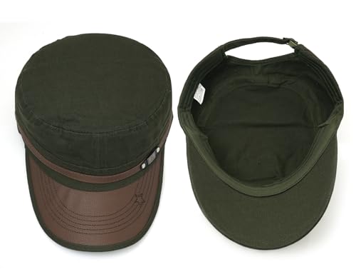 Initlove Military Hat Cadet Army Cap Flat Top Hats for Men Women - Image 6