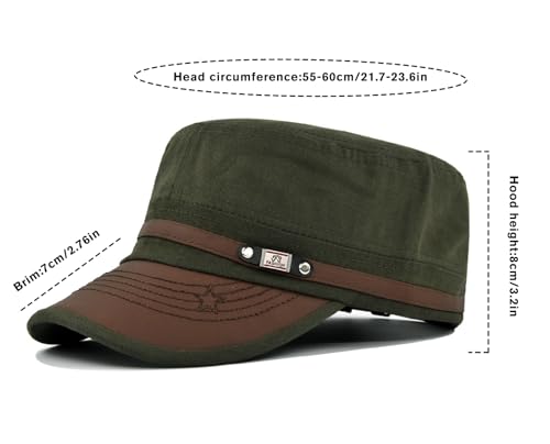 Initlove Military Hat Cadet Army Cap Flat Top Hats for Men Women - Image 7