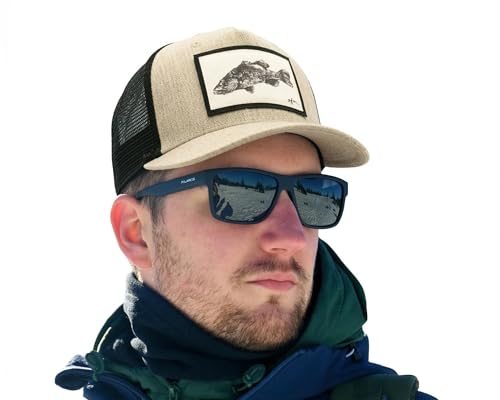 Moody Llama Trucker Hat for Men and Women — Mesh Back Snapback Cap with Hand-Signed Original Artwork and Gyotaku Fish Prints - Image 3