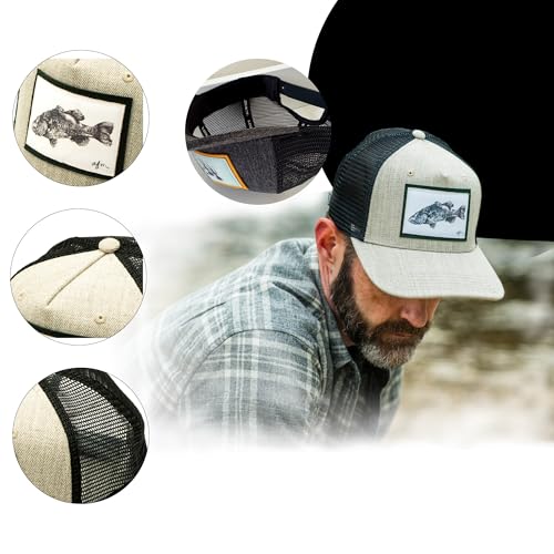 Moody Llama Trucker Hat for Men and Women — Mesh Back Snapback Cap with Hand-Signed Original Artwork and Gyotaku Fish Prints - Image 5
