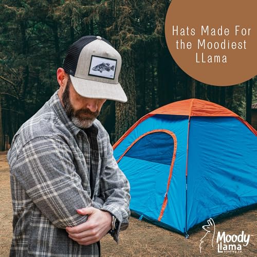 Moody Llama Trucker Hat for Men and Women — Mesh Back Snapback Cap with Hand-Signed Original Artwork and Gyotaku Fish Prints - Image 6