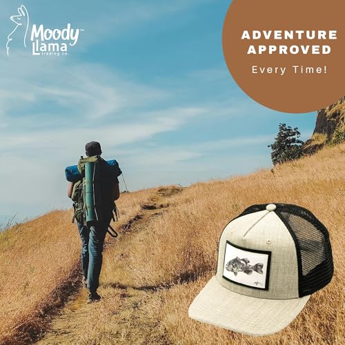 Moody Llama Trucker Hat for Men and Women — Mesh Back Snapback Cap with Hand-Signed Original Artwork and Gyotaku Fish Prints - Image 7