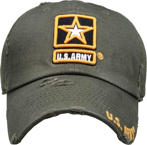 US Army Official Licensed Premium Quality Only Vintage Distressed Hat Veteran Military Star Baseball Cap - Image 3