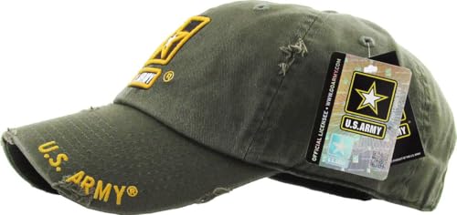 US Army Official Licensed Premium Quality Only Vintage Distressed Hat Veteran Military Star Baseball Cap - Image 6