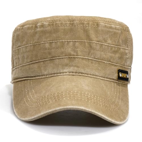 Unisex Cadet Army Caps Military Cap Vintage Flat Top Hats for Men Women - Image 4