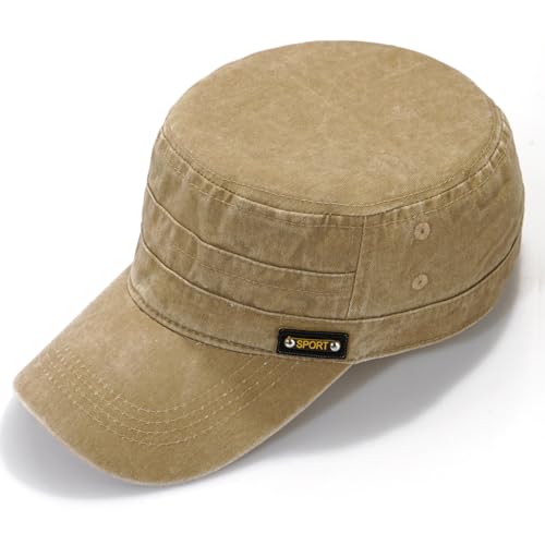 Unisex Cadet Army Caps Military Cap Vintage Flat Top Hats for Men Women - Image 6