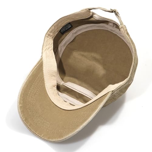 Unisex Cadet Army Caps Military Cap Vintage Flat Top Hats for Men Women - Image 7